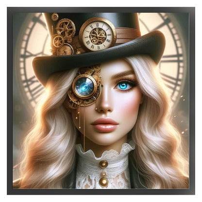 Steampunk Girl - 11CT Stamped Cross Stitch 50*50CM