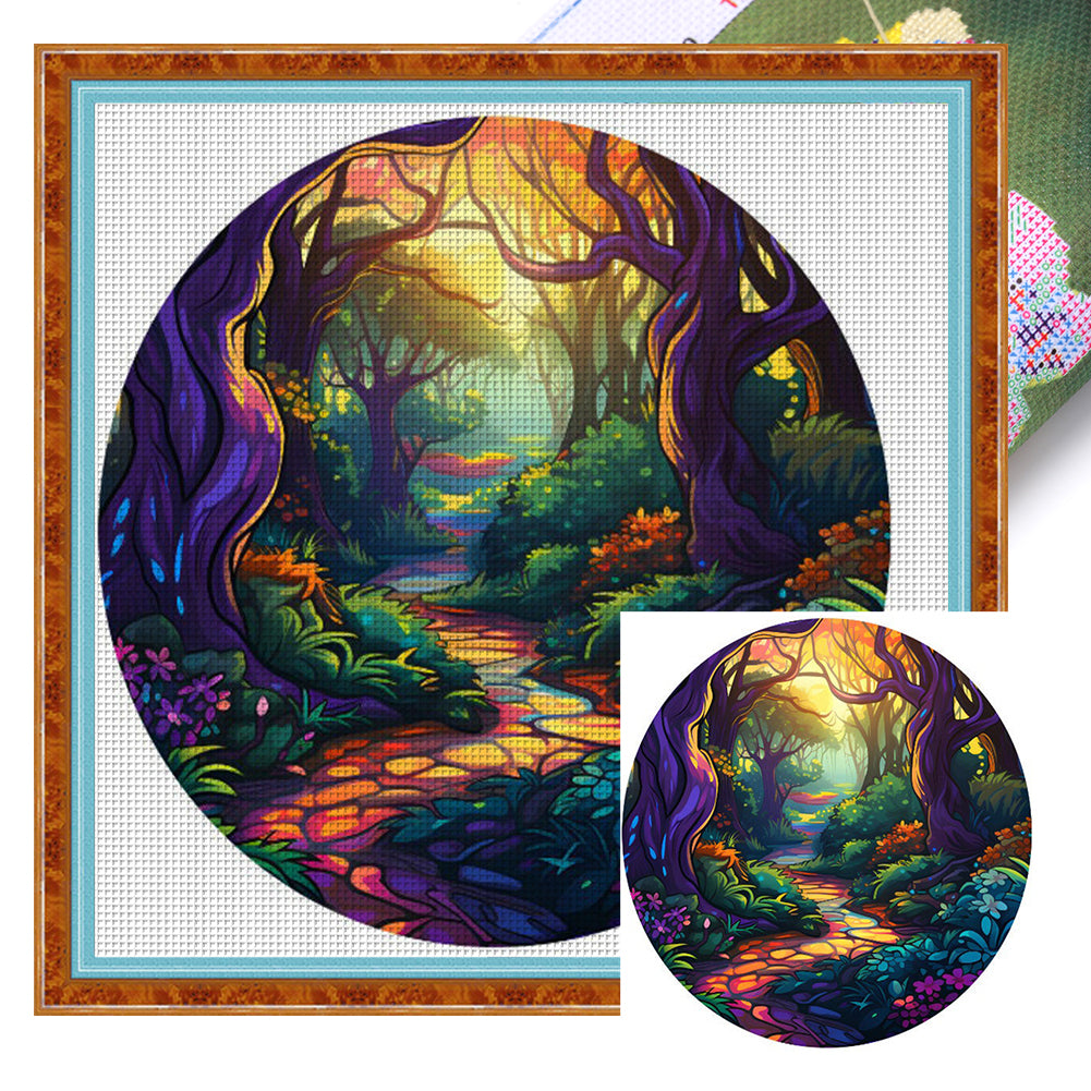 Forest Path - 16CT Stamped Cross Stitch 40*40CM