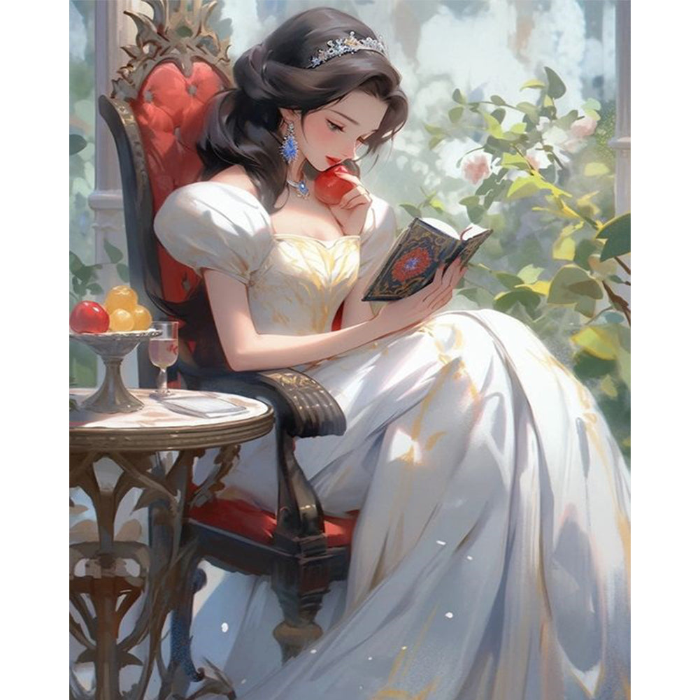 Girl Reading Book - 11CT Stamped Cross Stitch 40*50CM