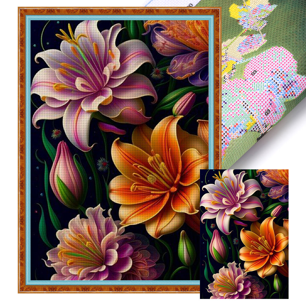 Lily - 14CT Stamped Cross Stitch 35*50CM