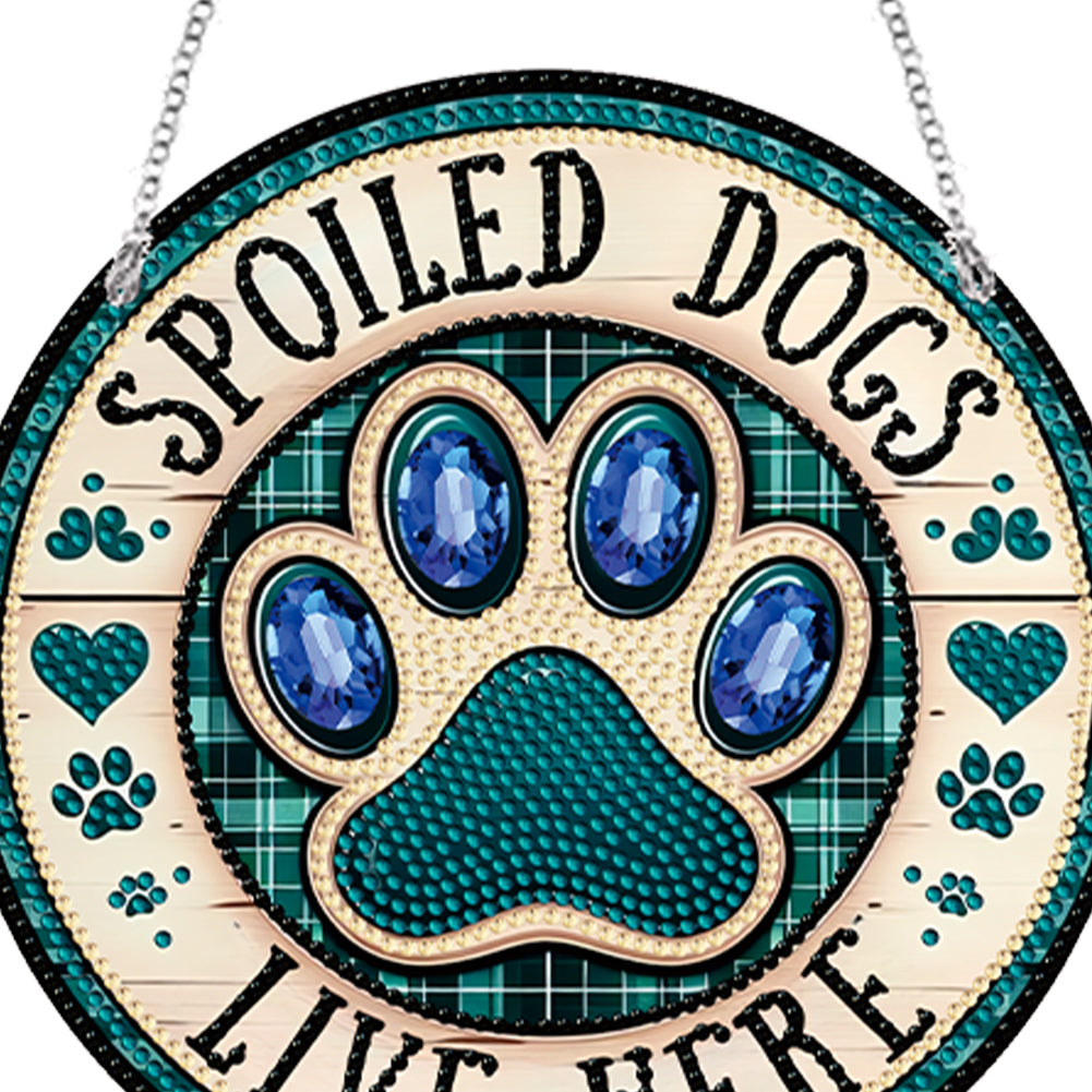 Acrylic Suncatcher Window Door Sign Hanging Decor Garden Decor (Spoiled Dog)