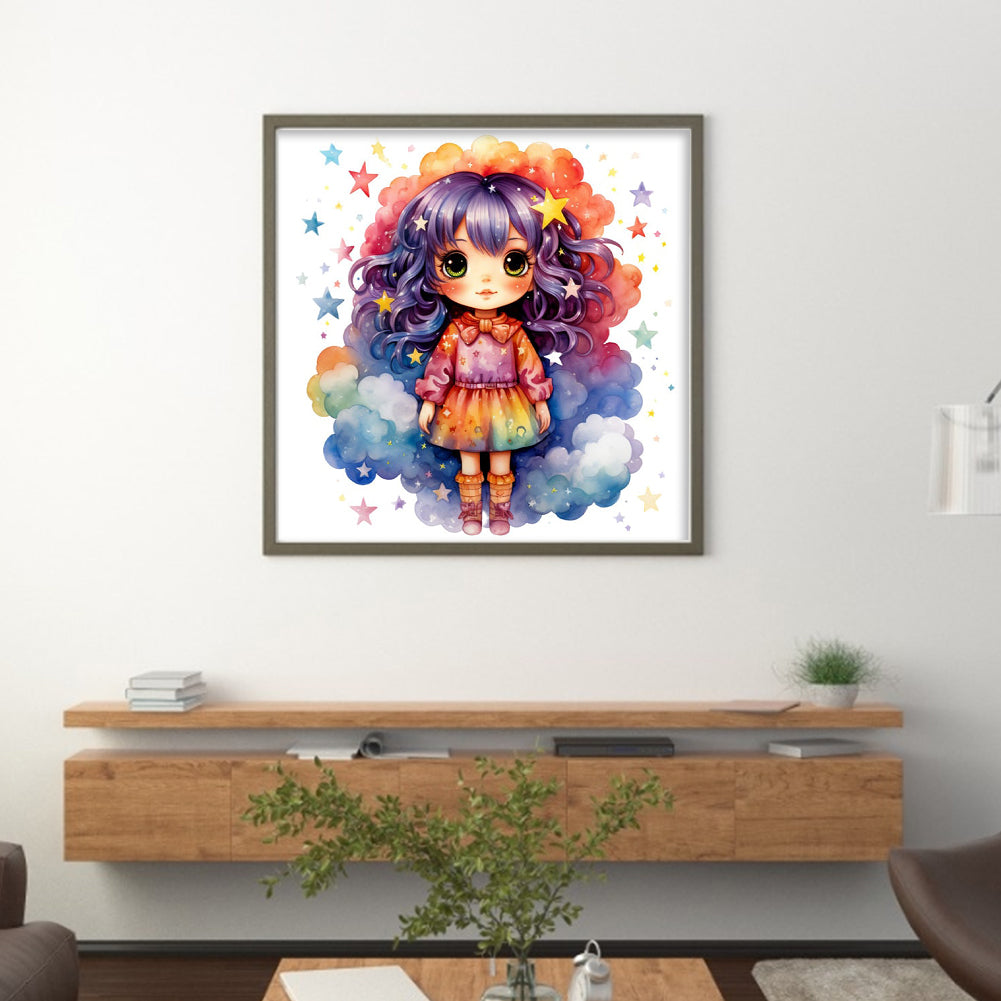 Girl - 14CT Stamped Cross Stitch 40*40CM