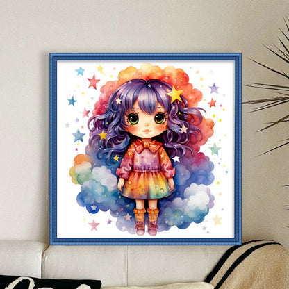 Girl - 14CT Stamped Cross Stitch 40*40CM