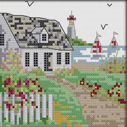 Cabin Four - 14CT Stamped Cross Stitch 16*16CM(Joy Sunday)