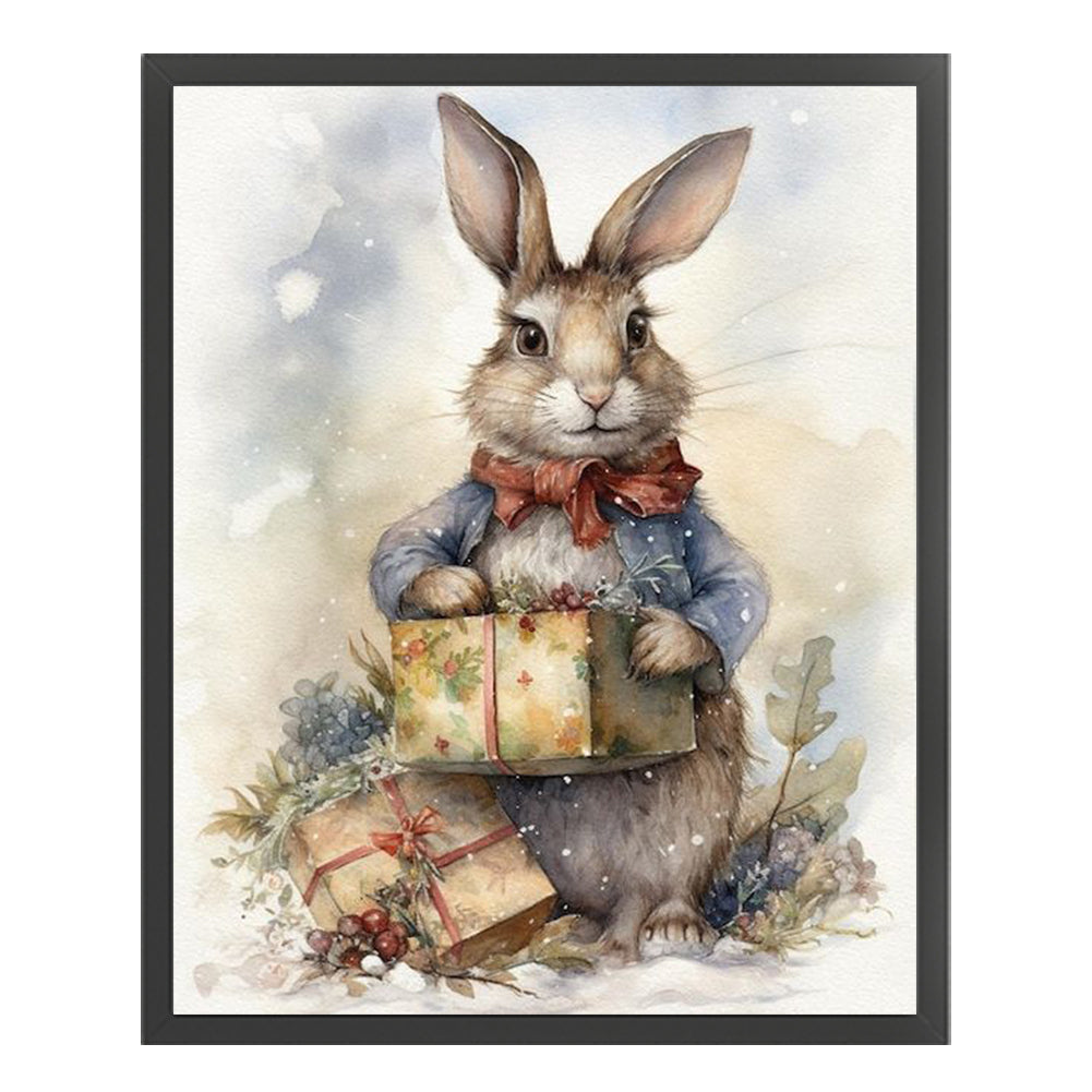 Bunny Gift - 14CT Stamped Cross Stitch 40*50CM