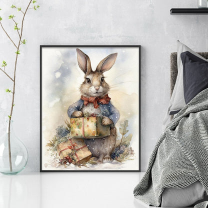 Bunny Gift - 14CT Stamped Cross Stitch 40*50CM