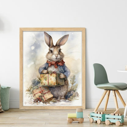 Bunny Gift - 14CT Stamped Cross Stitch 40*50CM