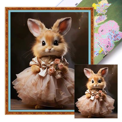 Rabbit In Skirt - 11CT Stamped Cross Stitch 40*50CM