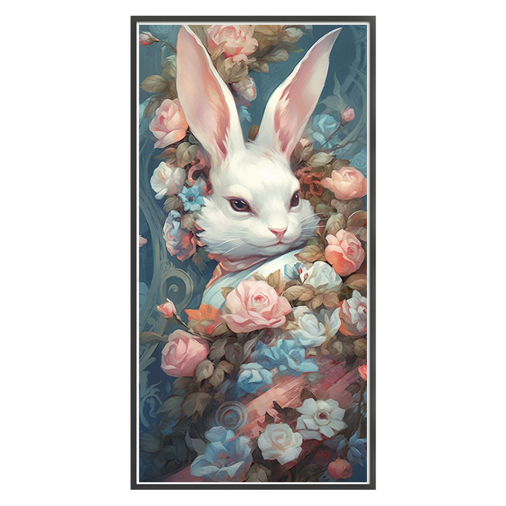 Rabbit And Flowers - 11CT Stamped Cross Stitch 30*60CM