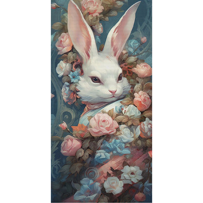 Rabbit And Flowers - 11CT Stamped Cross Stitch 30*60CM