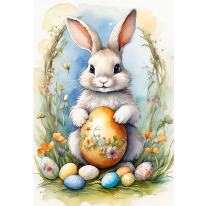 Rabbit And Easter Egg - 11CT Stamped Cross Stitch 40*60CM