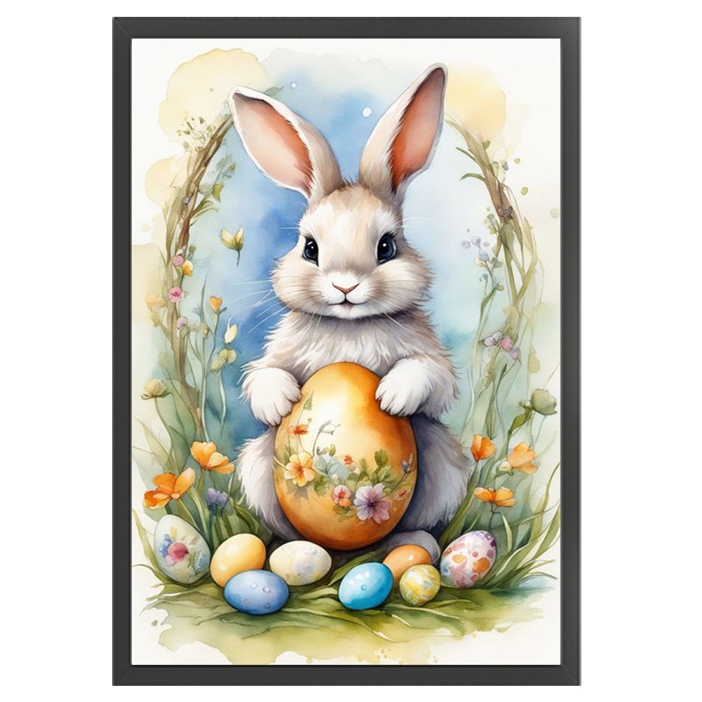 Rabbit And Easter Egg - 11CT Stamped Cross Stitch 40*60CM