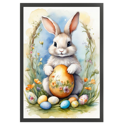 Rabbit And Easter Egg - 11CT Stamped Cross Stitch 40*60CM