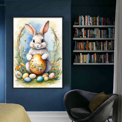 Rabbit And Easter Egg - 11CT Stamped Cross Stitch 40*60CM