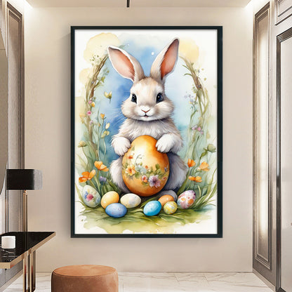 Rabbit And Easter Egg - 11CT Stamped Cross Stitch 40*60CM