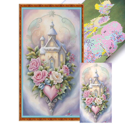 Love Rose Landscape - 11CT Stamped Cross Stitch 40*70CM