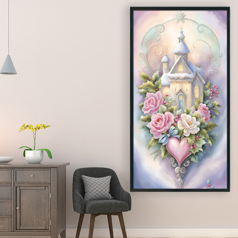 Love Rose Landscape - 11CT Stamped Cross Stitch 40*70CM