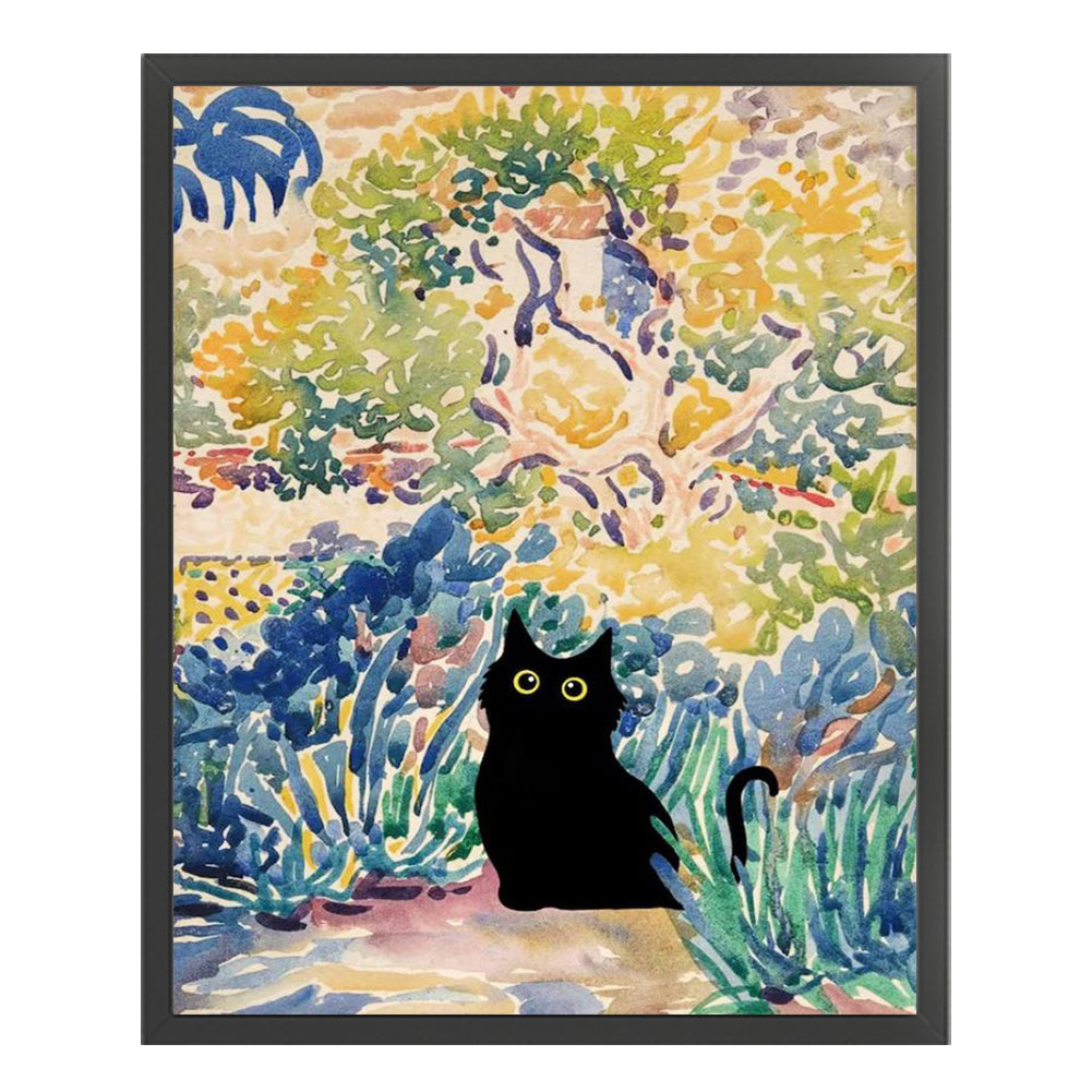 Black Cat - 11CT Stamped Cross Stitch 40*50CM