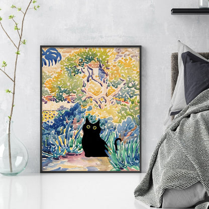 Black Cat - 11CT Stamped Cross Stitch 40*50CM