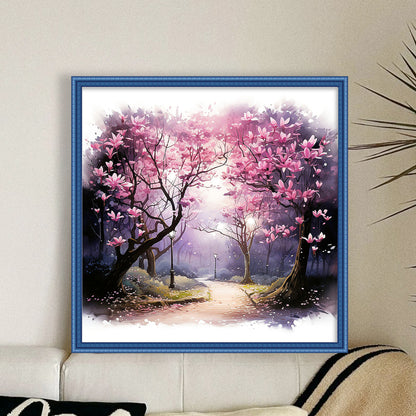 Magnolia Tree - 11CT Stamped Cross Stitch 40*40CM