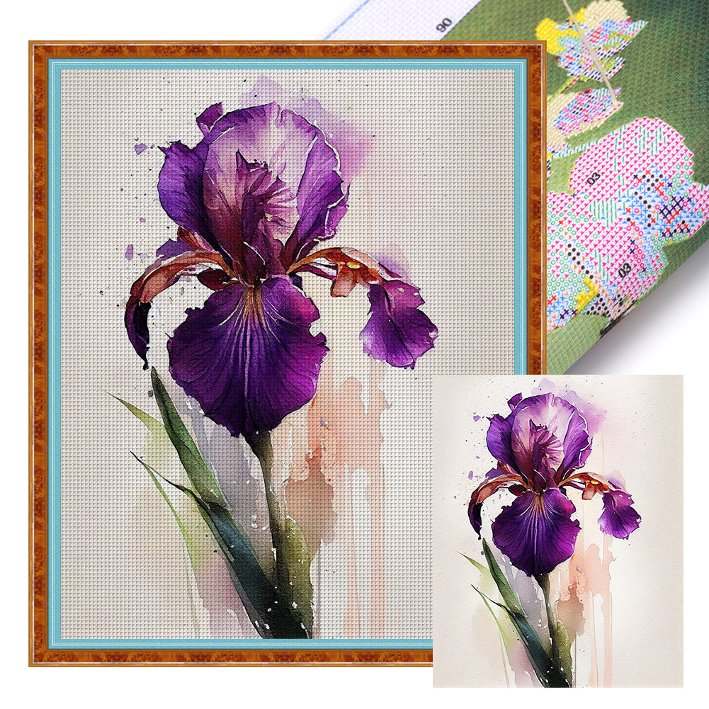 Iris - 11CT Stamped Cross Stitch 40*50CM