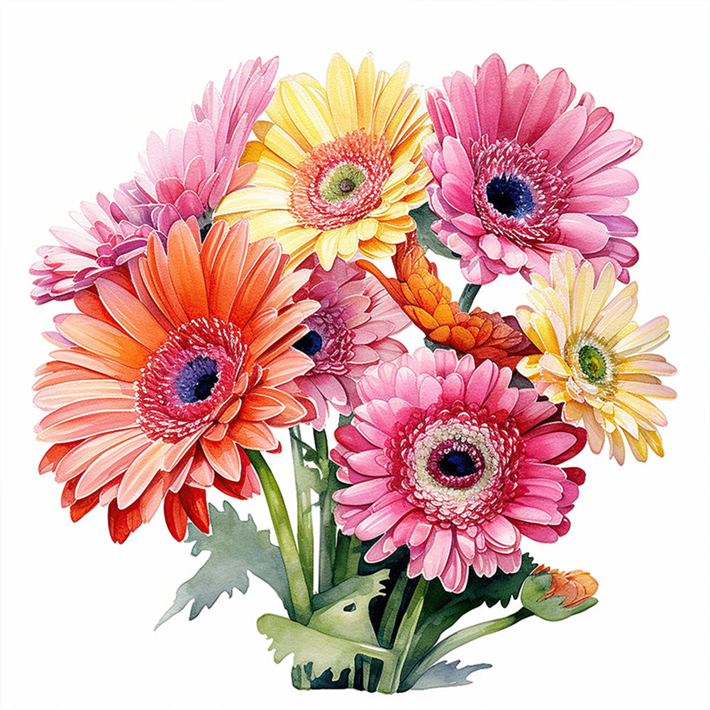 Gerbera - 11CT Stamped Cross Stitch 40*40CM