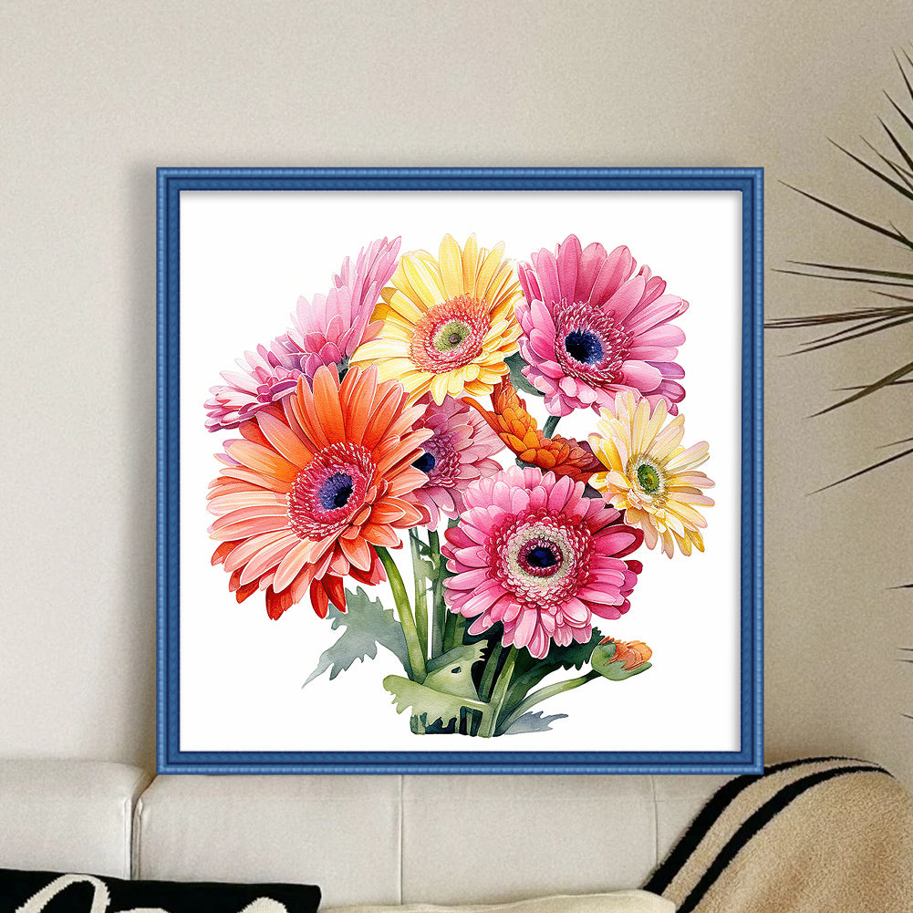 Gerbera - 11CT Stamped Cross Stitch 40*40CM