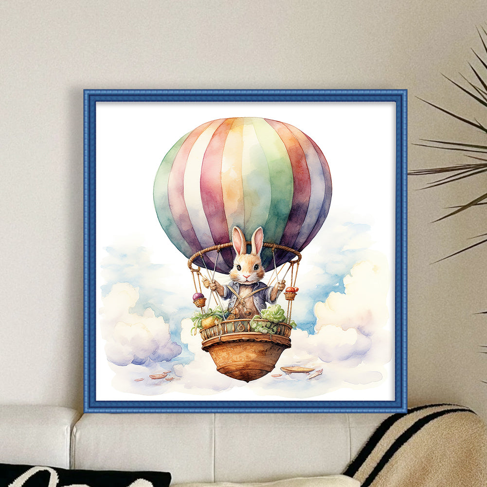 Easter Hot Air Balloon Bunny - 11CT Stamped Cross Stitch 40*40CM