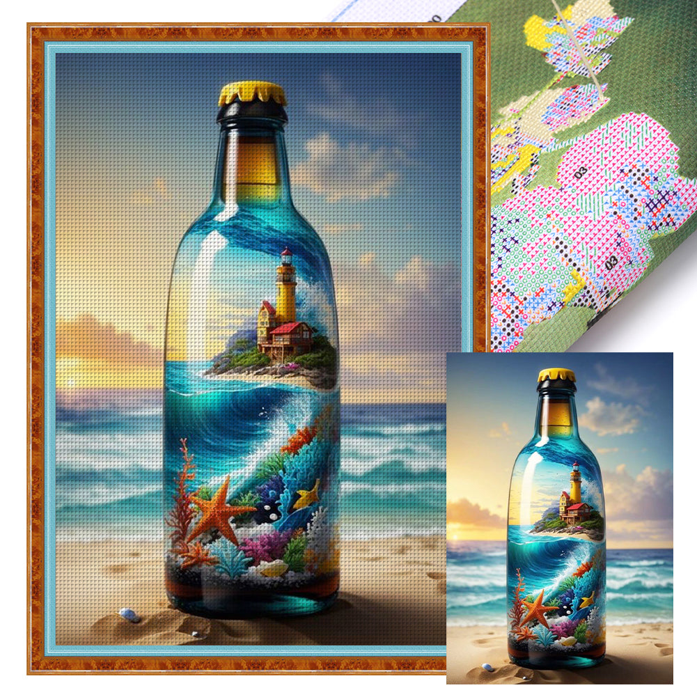 The Underwater World In A Bottle - 11CT Stamped Cross Stitch 40*60CM