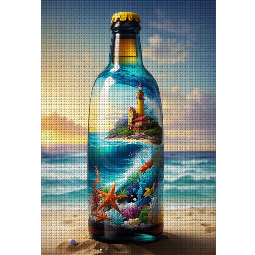 The Underwater World In A Bottle - 11CT Stamped Cross Stitch 40*60CM