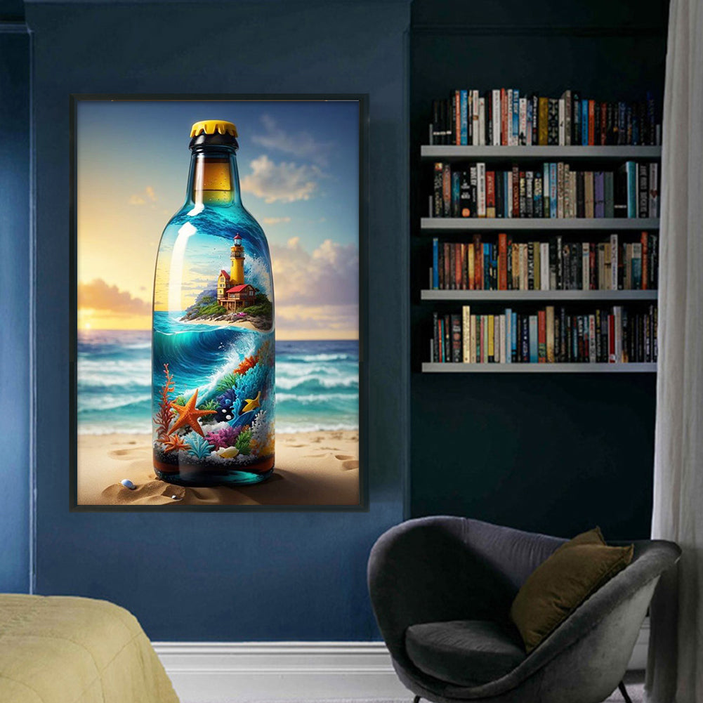 The Underwater World In A Bottle - 11CT Stamped Cross Stitch 40*60CM