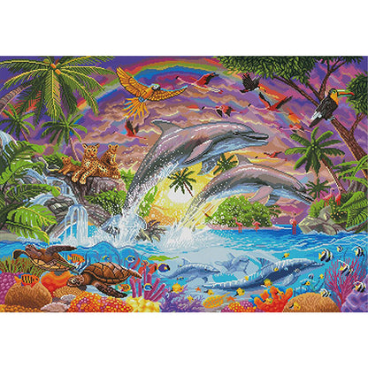 Ocean World - 11CT Stamped Cross Stitch 60*45CM