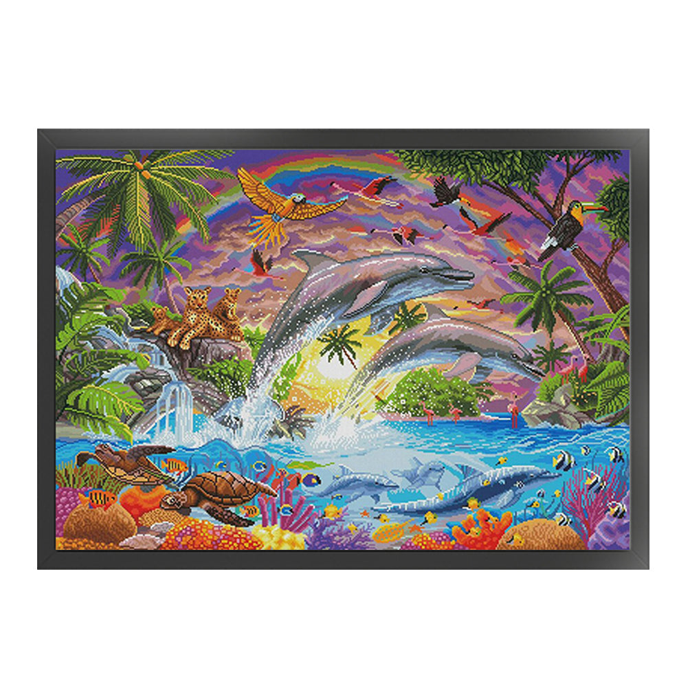 Ocean World - 11CT Stamped Cross Stitch 60*45CM