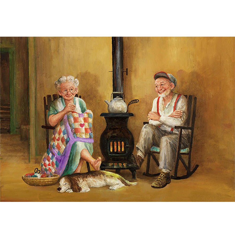 Old Couple - 11CT Counted Cross Stitch 40*30CM