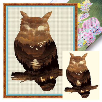 Owl - 11CT Stamped Cross Stitch 40*56CM