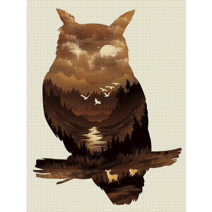 Owl - 11CT Stamped Cross Stitch 40*56CM