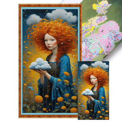 Cloud Girl - 11CT Stamped Cross Stitch 40*75CM