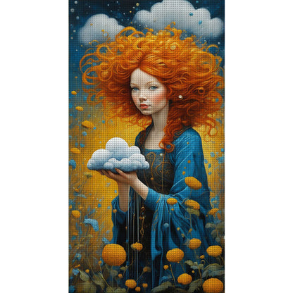 Cloud Girl - 11CT Stamped Cross Stitch 40*75CM