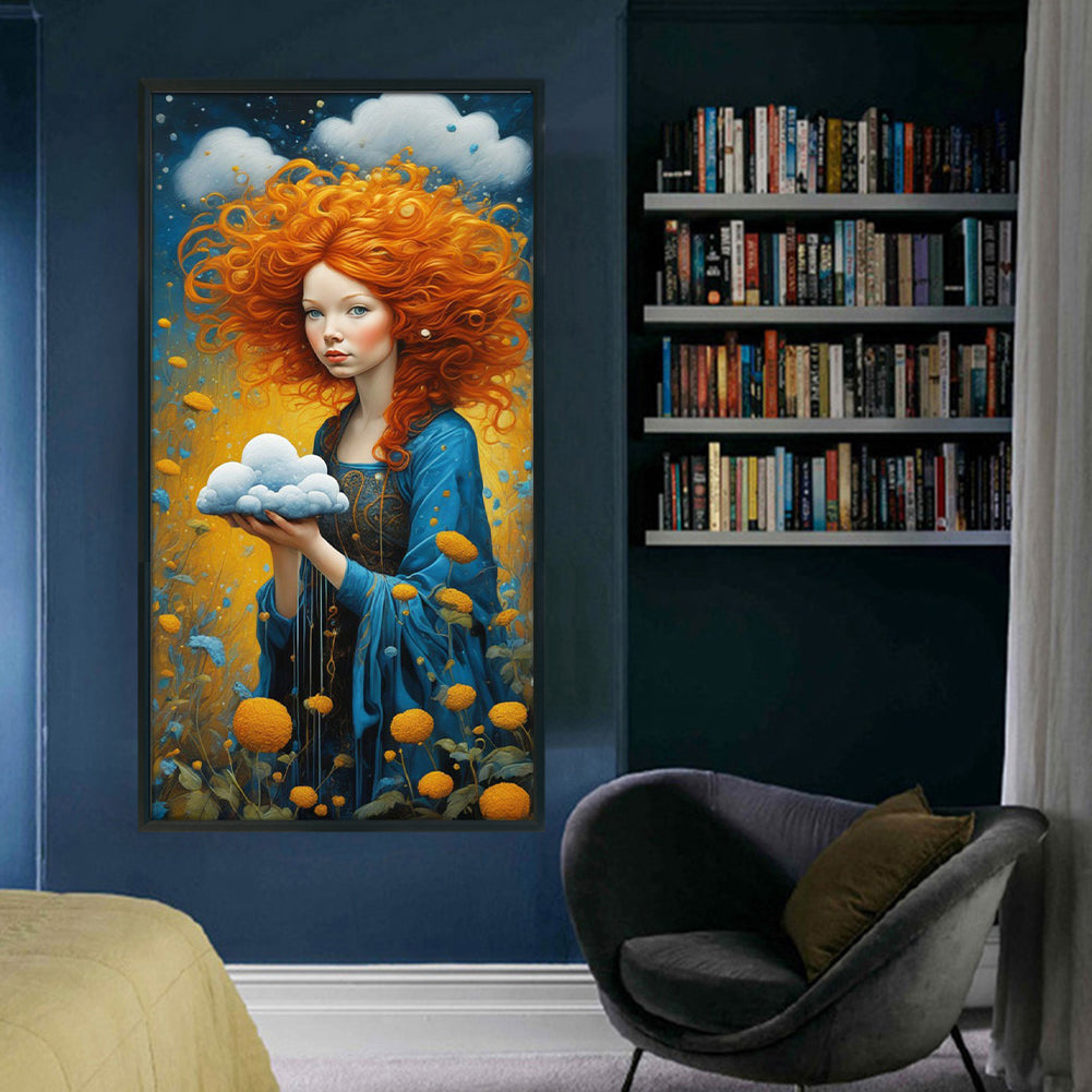 Cloud Girl - 11CT Stamped Cross Stitch 40*75CM