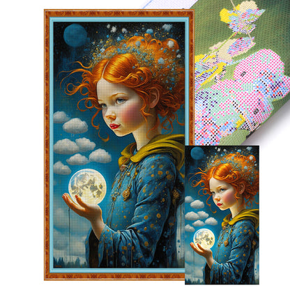 Cloud Girl - 11CT Stamped Cross Stitch 40*75CM