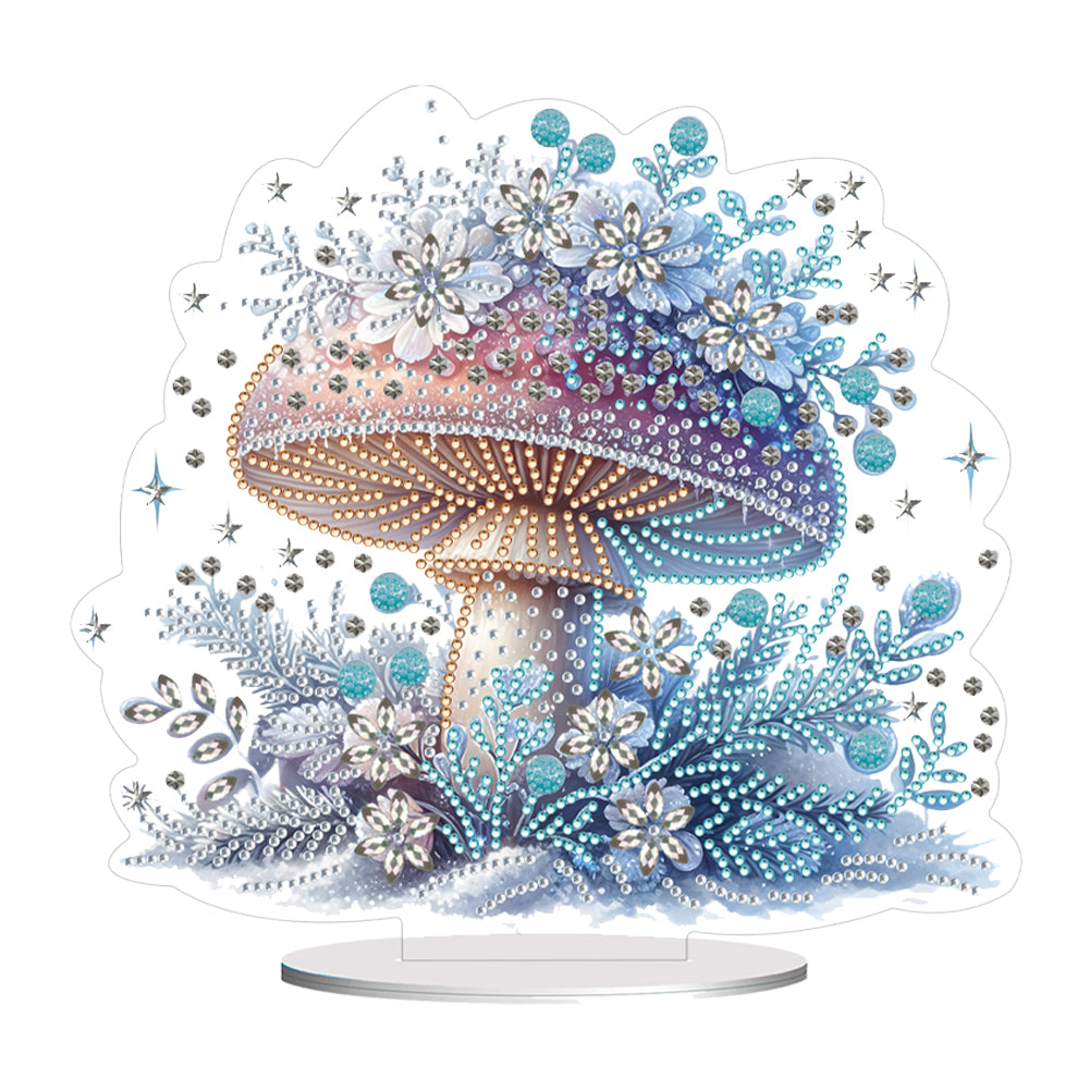 Mushroom Handmade Diamond Art Tabletop Decor Home Office Decor (Flower Mushroom)