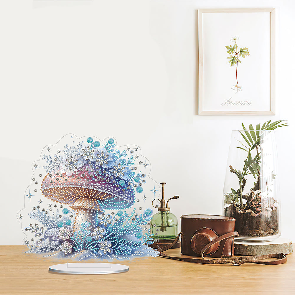 Mushroom Handmade Diamond Art Tabletop Decor Home Office Decor (Flower Mushroom)