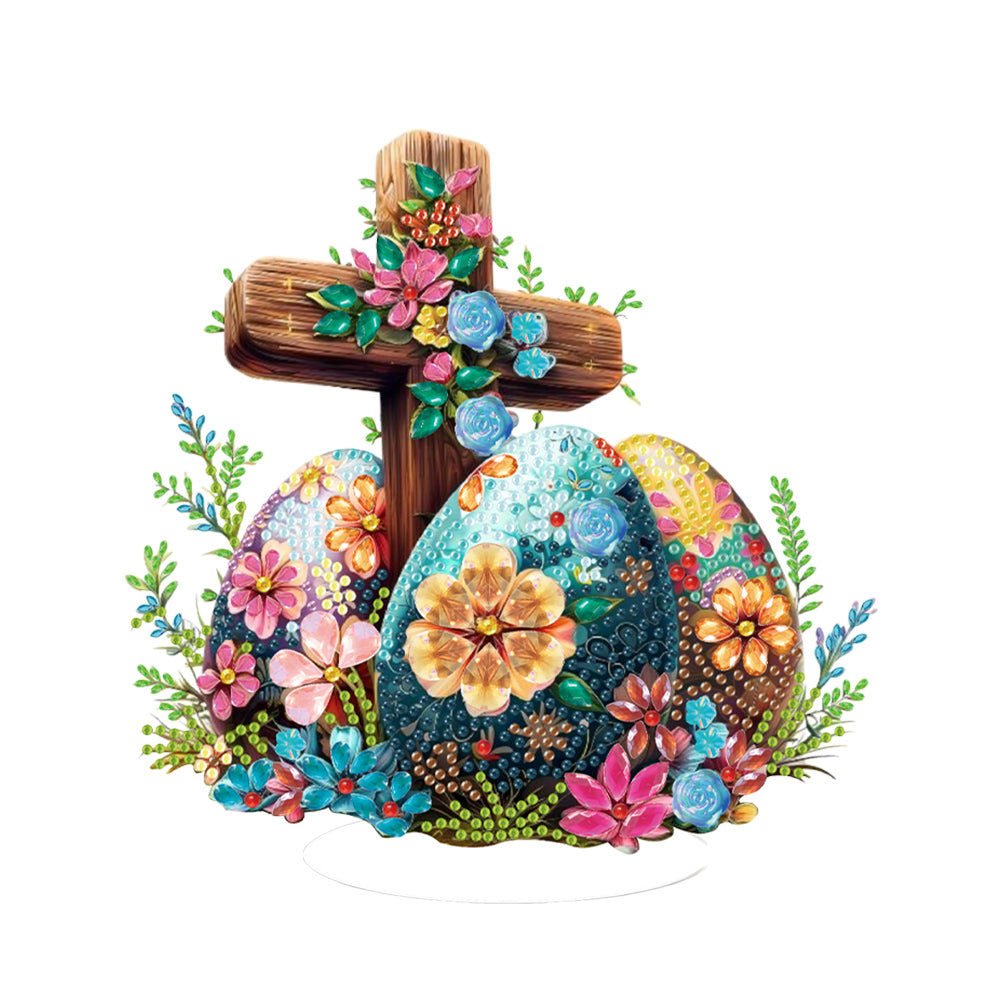 Special Shaped 5D Easter Egg Cross DIY Diamond Art Tabletop Decor Bedroom Decor