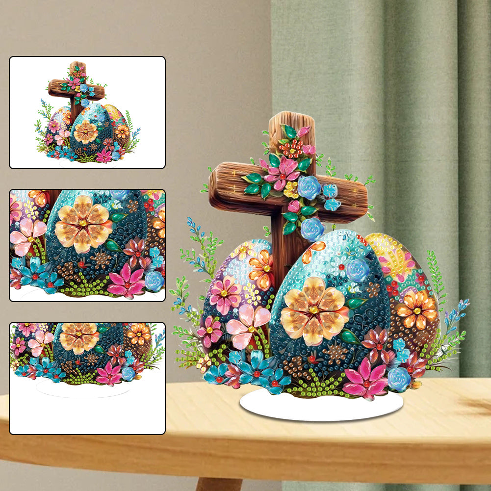 Special Shaped 5D Easter Egg Cross DIY Diamond Art Tabletop Decor Bedroom Decor