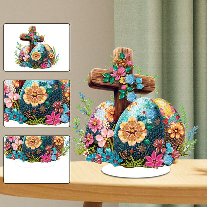 Special Shaped 5D Easter Egg Cross DIY Diamond Art Tabletop Decor Bedroom Decor