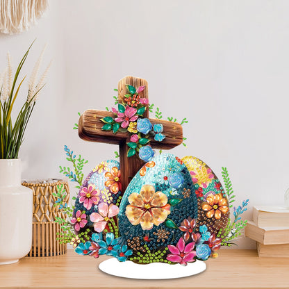 Special Shaped 5D Easter Egg Cross DIY Diamond Art Tabletop Decor Bedroom Decor