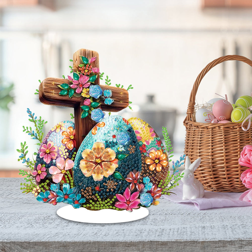 Special Shaped 5D Easter Egg Cross DIY Diamond Art Tabletop Decor Bedroom Decor