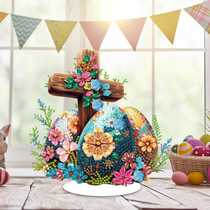 Special Shaped 5D Easter Egg Cross DIY Diamond Art Tabletop Decor Bedroom Decor