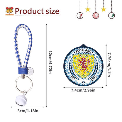 Double Side Scottish F.A. Diamond Painting Art Keychain Pendant Home Decor Craft