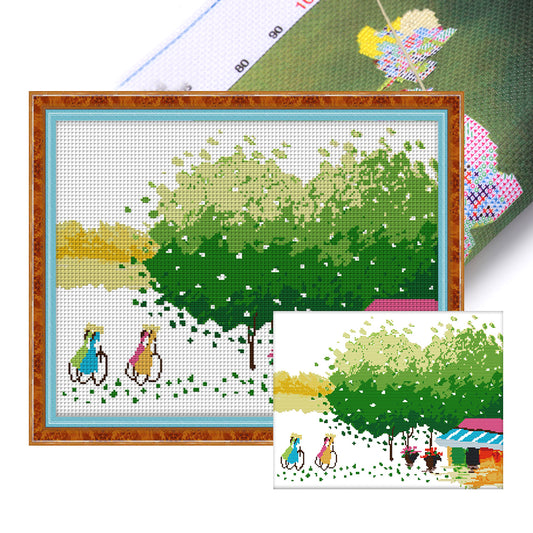 Spring - 14CT Stamped Cross Stitch 41*33CM(Joy Sunday)